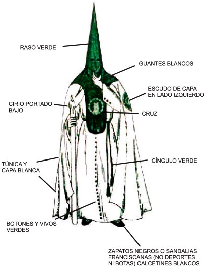 Hábito corporativo Hermandad de la Vera Cruz y Caridad de Brenes.