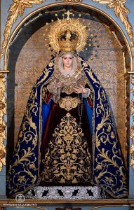 Virgen de los Dolores ataviada para el Corpus CHristi 2023