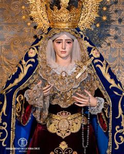 Virgen de los Dolores ataviada para el Corpus CHristi 2023