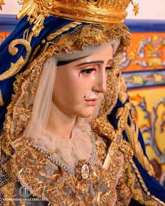 Virgen de los Dolores ataviada para el Corpus CHristi 2023