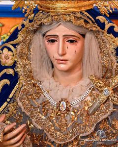 Virgen de los Dolores ataviada para el Corpus CHristi 2023