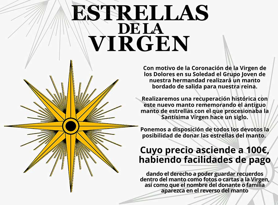 Manto de Estrellas para la Virgen de los Dolores de Brenes