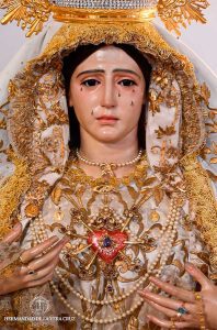 M. Ssma. de los Dolores en su Soledad ataviada para la salida procesional del Vía Lucis 2024