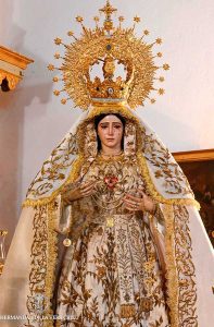 M. Ssma. de los Dolores en su Soledad ataviada para la salida procesional del Vía Lucis 2024