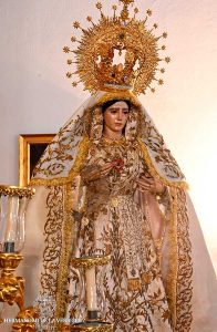 M. Ssma. de los Dolores en su Soledad ataviada para la salida procesional del Vía Lucis 2024