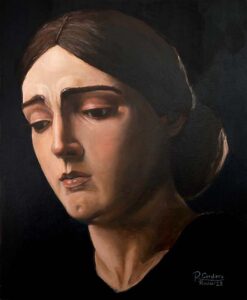 Retrato obra de Obra de Rosario Cordero Ruda. MAría Santísima de los Dolores en su Soledad