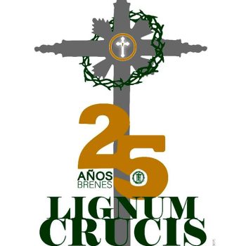 Logotipo conmemorativo del XXV aniversario de la venida del Santo Lignum Crucis
