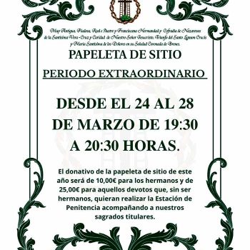 Papeletas de Sitio. Periodo Extraordinario