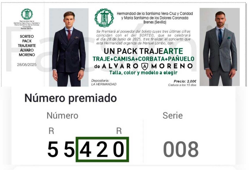 Resultado del sorteo Álvaro Moreno
