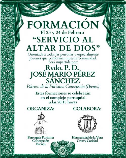 Formación: Servicio al Altar de Dios