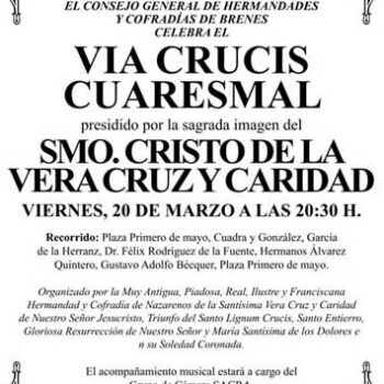 Vía Crucis Cuaresmal presidido por el Santísimo Cristo de la Vera Cruz y Caridad