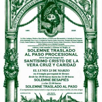 Traslado del Smo. Cristo de la Vera Cruz y Caridad a su paso procesional