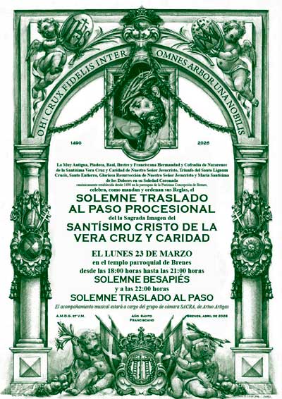 Traslado del Smo. Cristo de la Vera Cruz y Caridad a su paso procesional