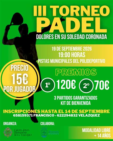 III Torneo de Padel Virgen de los Dolores en su Soledad Coronada